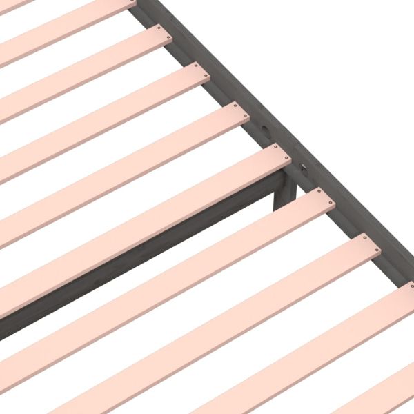 Рамка за легло, сива, дърво масив, 75x190 см, Small Single