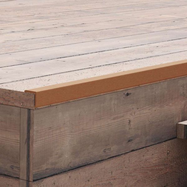 5 бр ъглови лайстни за настилка WPC 170 см светлокафяви