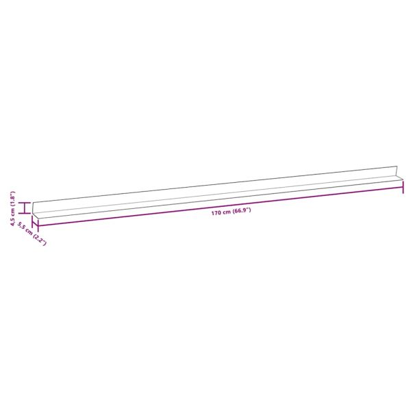 5 бр ъглови лайстни за настилка WPC 170 см светлокафяви