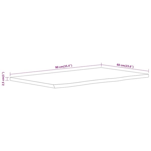 Плот за баня, 90x60x2,5 см, правоъгълен, масивно дърво акация