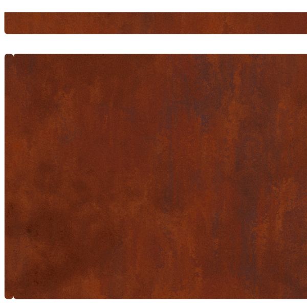 Ограда за трева 4 pcs Ръждясало 450 x 0.05 x 15 см