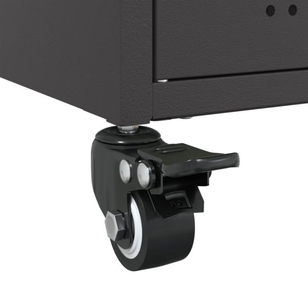 Бюфет, черен, 100,5x39x72 см, стомана