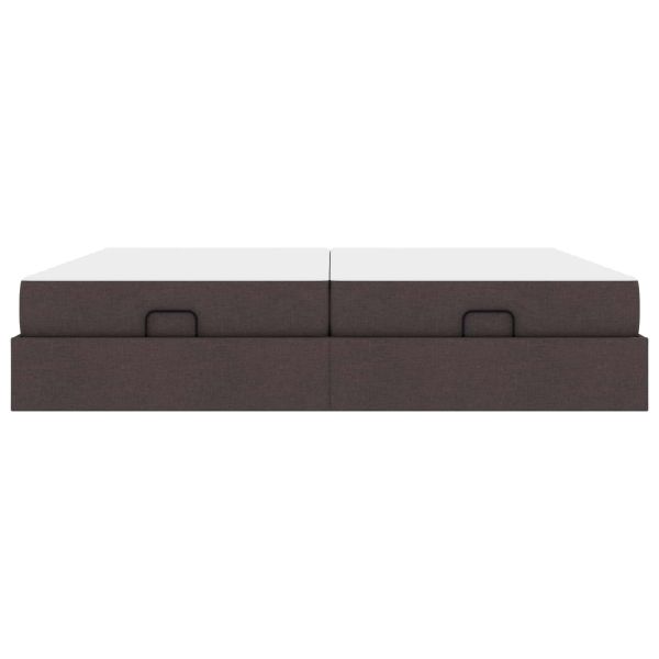 Рамка за легло с матрак с матрак 2 pcs Кафеникаво текстил