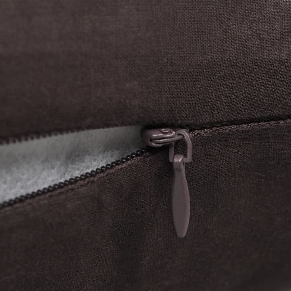 130913 4 Brown Cushion Covers Cotton 40 x 40 cm