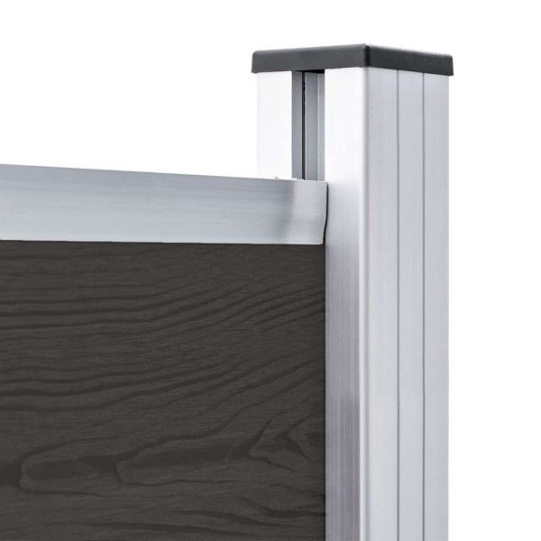 Ограден панел, WPC, 175x146 см, черен