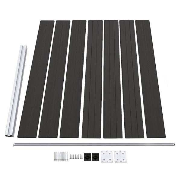 Ограден панел, WPC, 175x146 см, черен