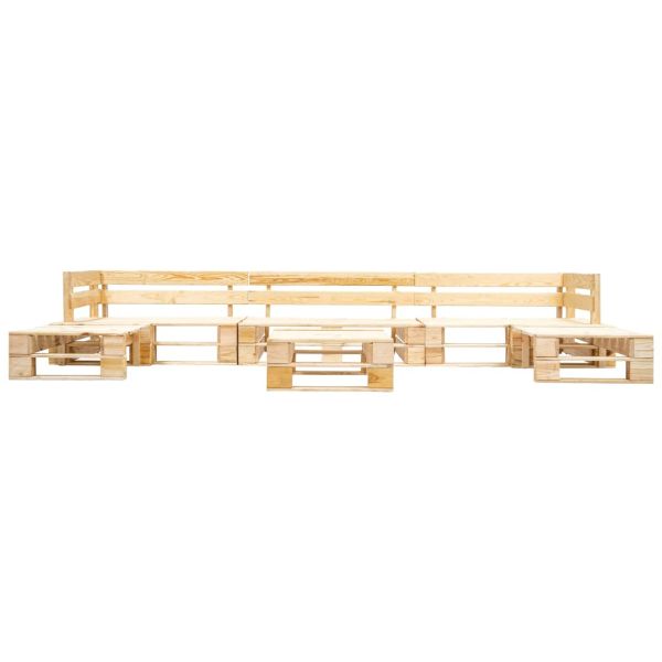 Градински мебели от палети, 6 части, натурално дърво