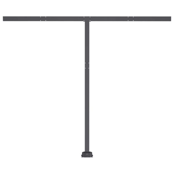 Ръчно прибиращ се сенник с LED, 300x250 см, жълто и бяло