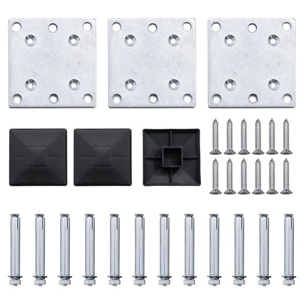 Комплект оградни панели, WPC, 353x146 см, черен