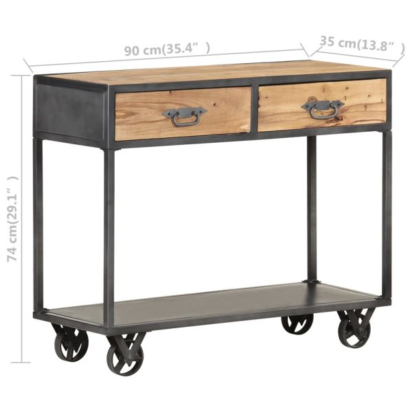 Конзолна маса, 90x35x74 см, регенерирано дърво масив