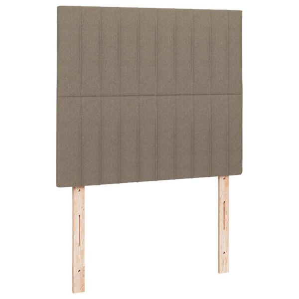 Боксспринг легло с матрак и LED, таупе, 120x190 см, плат