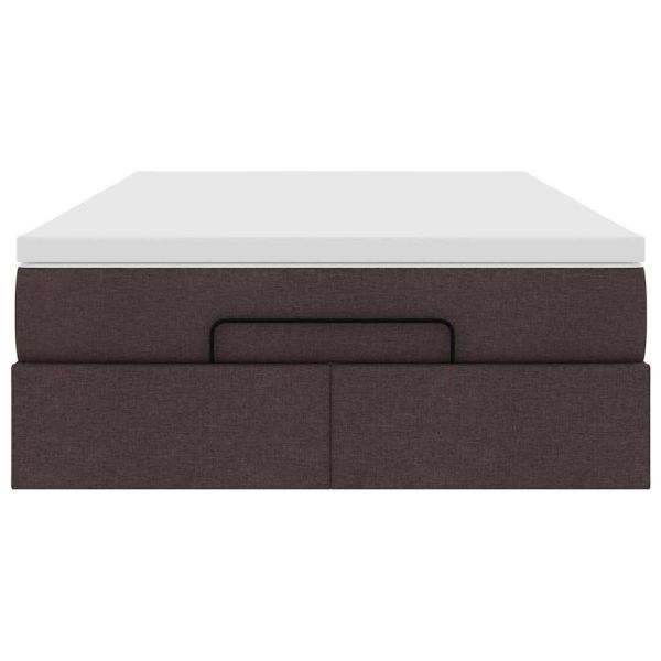 Османска легло с матрак, тъмнокафяво, 120x200 см, плат
