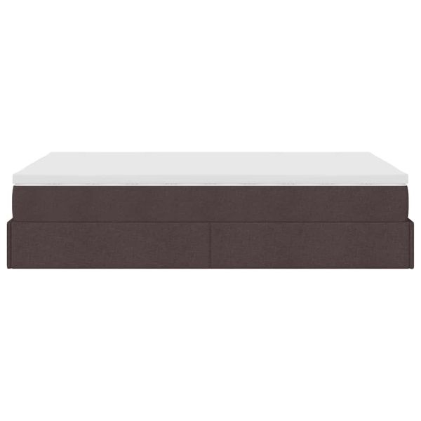 Османска легло с матрак, тъмнокафяво, 120x200 см, плат