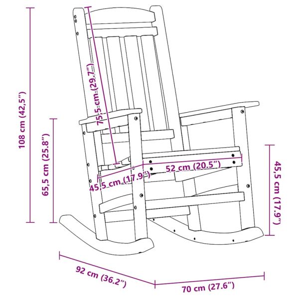Люлеещ се стол 2 pcs Светлосиво 92 x 70 x 108 см Полиетилен