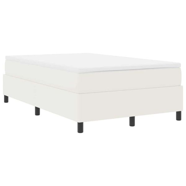 Легло с пружинирана основа Слонова кост и бяло 120 x 190 cm