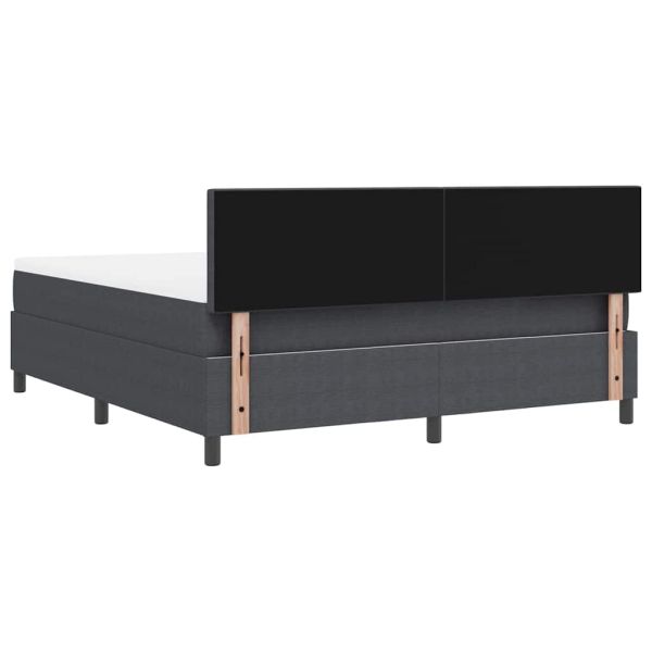 LED кутия за пружини с легло Тъмен сив и бял 180 x 200 cm