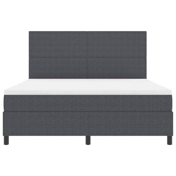 LED кутия за пружини с легло Тъмен сив и бял 180 x 200 cm