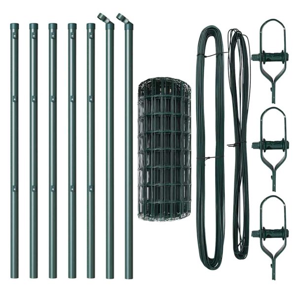 Ограда с пост Зелен 0,4 x 10 м Стомана и PVC