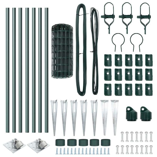 Ограда с пост Зелен 0,4 x 10 м Стомана и PVC