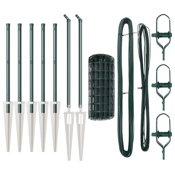 Ограда с пост Зелен 0,4 x 10 м Стомана и PVC