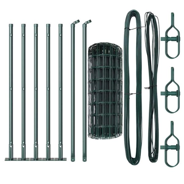 Ограда с пост Зелен 0,4 x 10 м Стомана и PVC