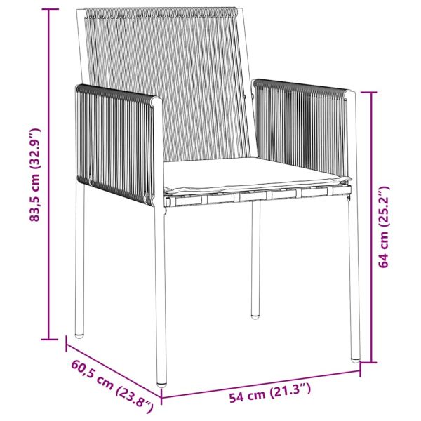 Комплект за хранене в градината 9 pcs Черно ПЕ ратан