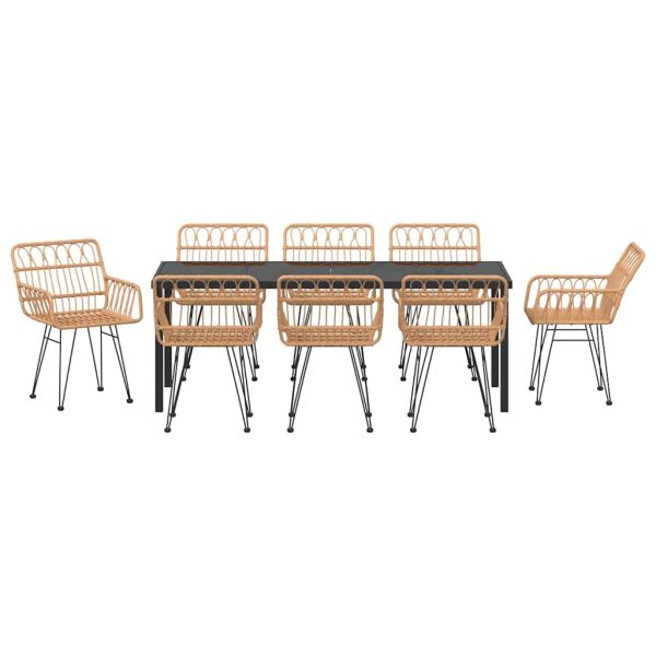 Комплект за хранене в градината 9 pcs Кафяво