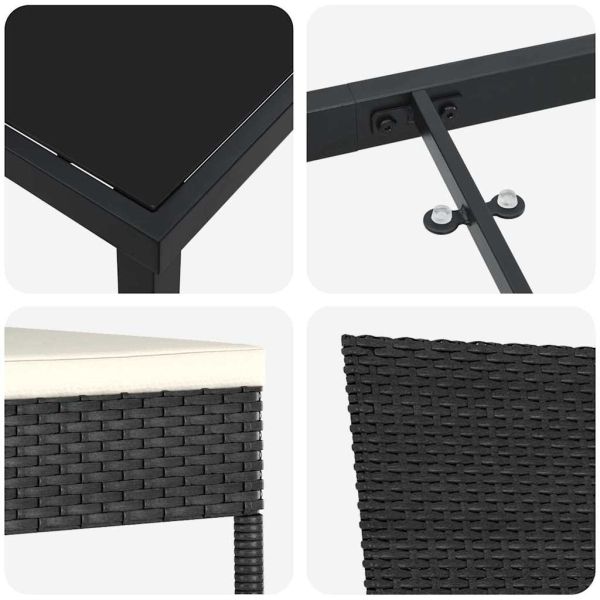 Комплект за хранене в градината 9 pcs Черно