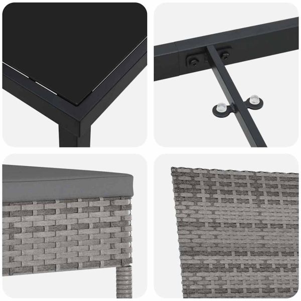 Комплект за хранене в градината 9 pcs Сив