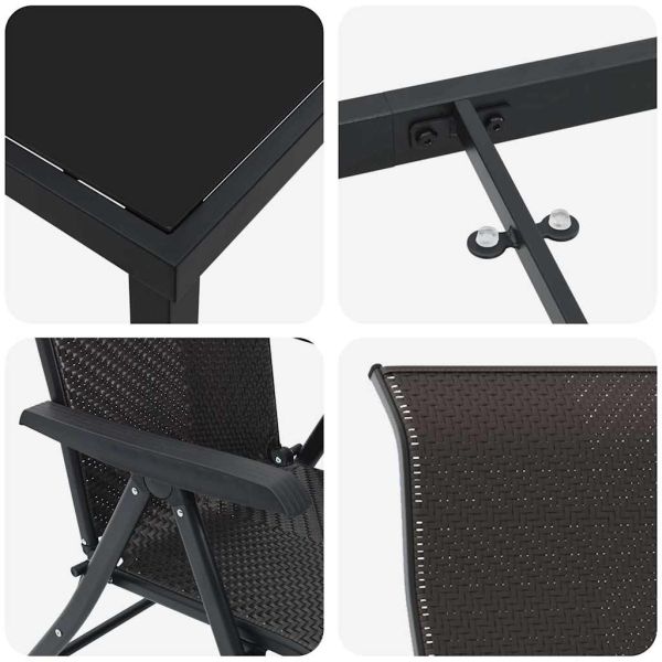 Комплект за хранене в градината 9 pcs Черно кафе