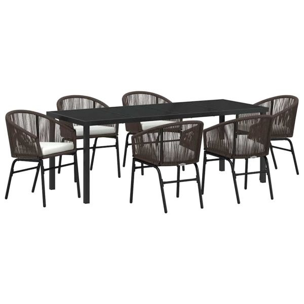 Комплект за хранене в градината 7 pcs Кафяво