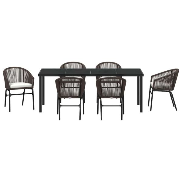 Комплект за хранене в градината 7 pcs Кафяво