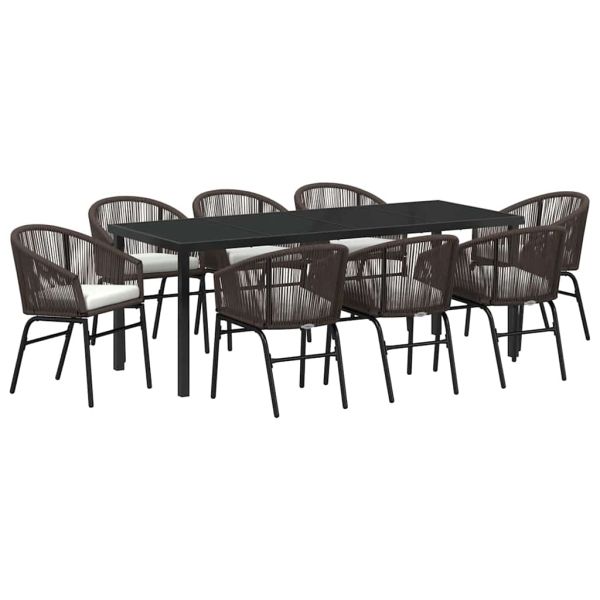 Комплект за хранене в градината 9 pcs Кафяво