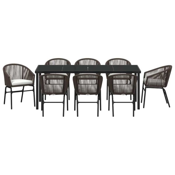 Комплект за хранене в градината 9 pcs Кафяво