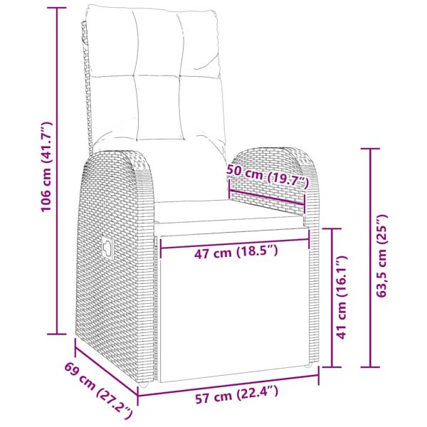 Комплект за хранене в градината 9 pcs Черно полиратан