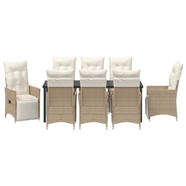 Комплект за хранене в градината 9 pcs Бежово полиратан