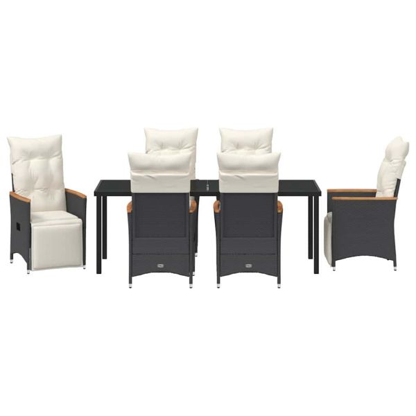 Комплект за хранене в градината 7 pcs Черно полиратан