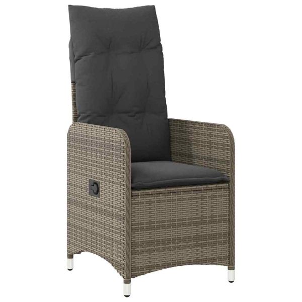 Комплект за хранене в градината 7 pcs Сив полиратан