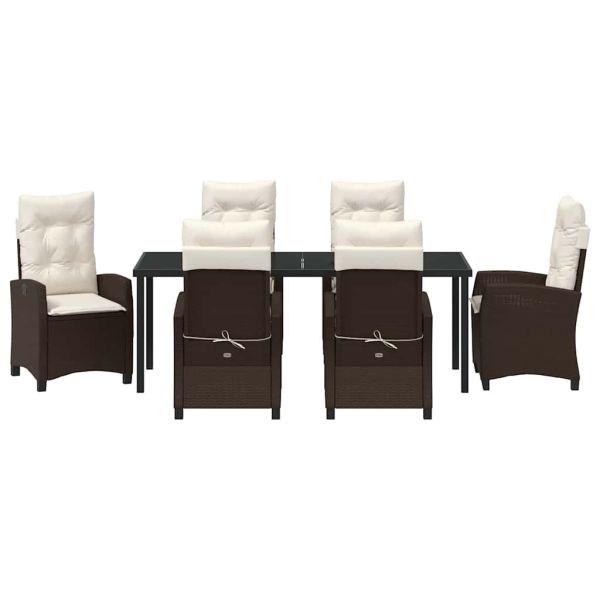 Комплект за хранене в градината 7 pcs Кафяво полиратан