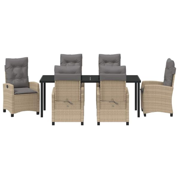 Комплект за хранене в градината 7 pcs Бежово полиратан