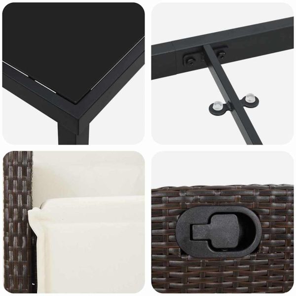 Комплект за хранене в градината 9 pcs Кафяво полиратан