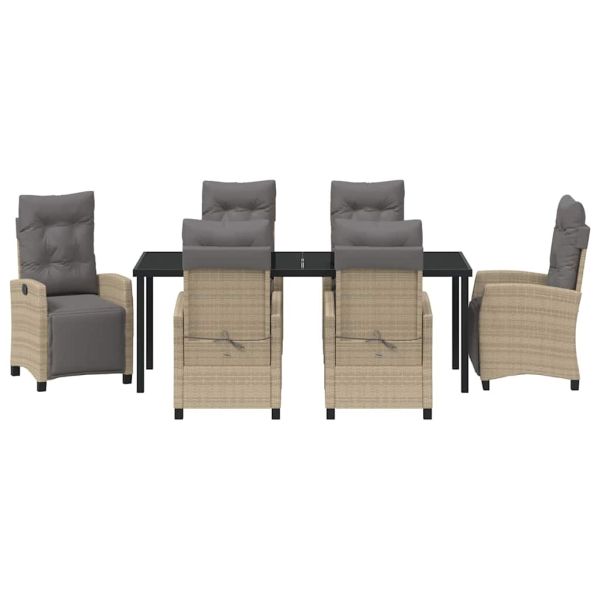 Комплект за хранене в градината 7 pcs Бежово полиратан