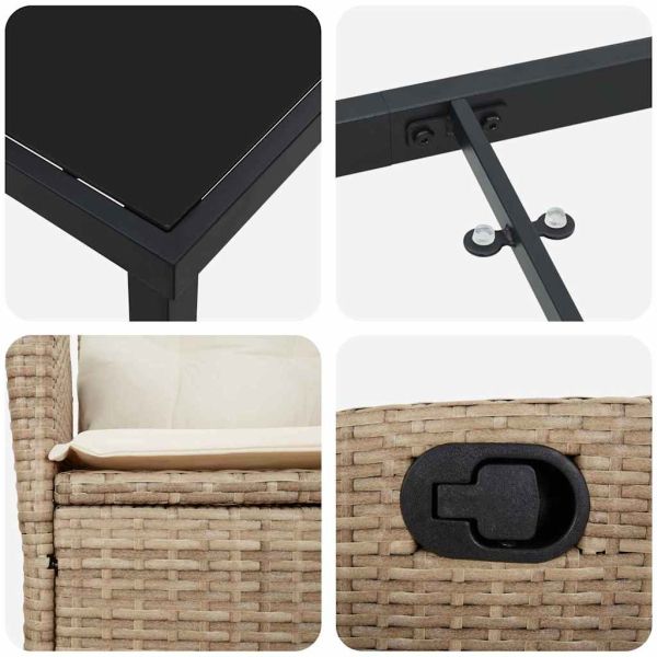 Комплект за хранене в градината 7 pcs Бежово полиратан