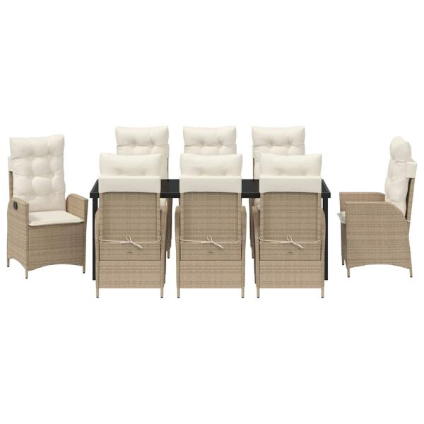 Комплект за хранене в градината 9 pcs Бежово полиратан