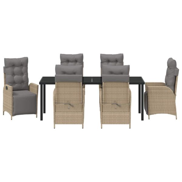 Комплект за хранене в градината 7 pcs Бежово полиратан