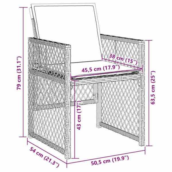 Комплект за хранене в градината 9 pcs Кафяво полиратан