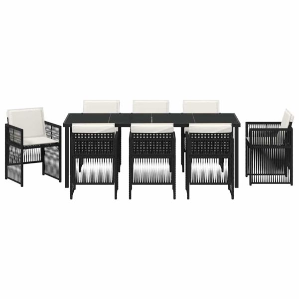 Комплект за хранене в градината 9 pcs Черно