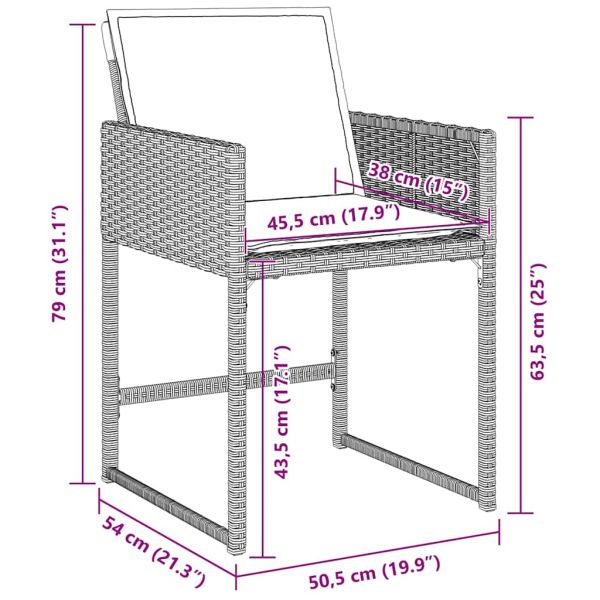 Комплект за хранене в градината 9 pcs Светлосиво полиратан