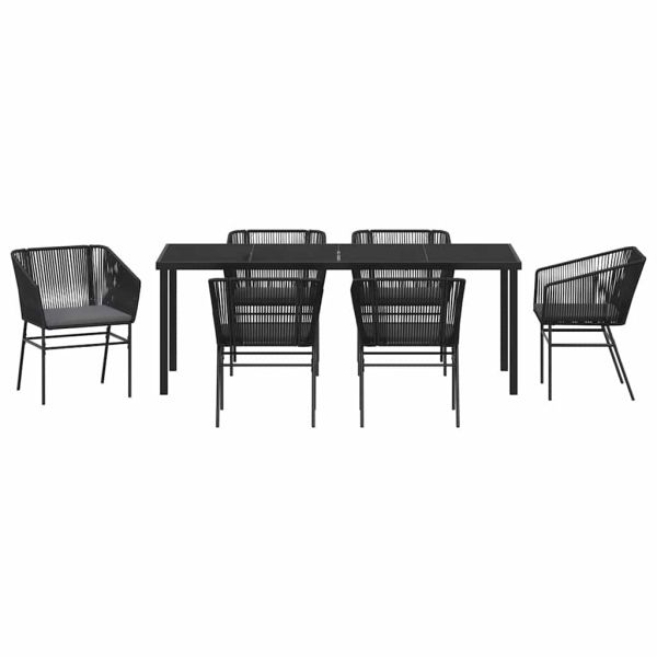 Комплект за хранене в градината с възглавница 7 pcs Черно