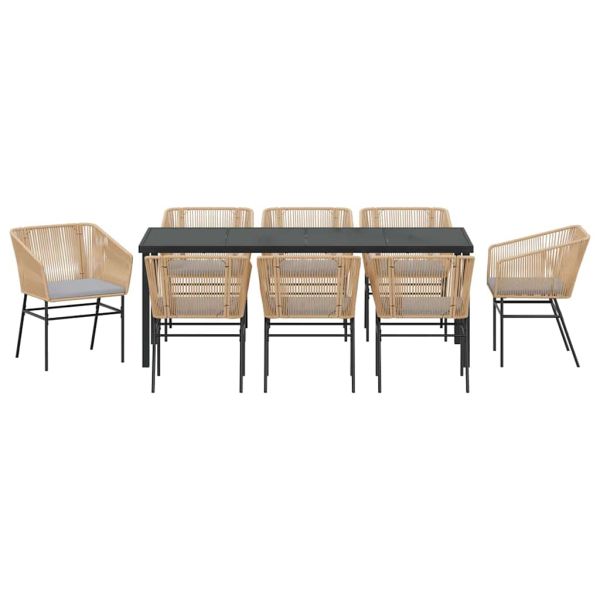 Комплект за хранене в градината с възглавница 9 pcs Кафяво